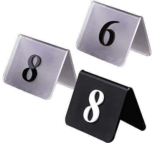 Digitales Schild, Sitzkarte, 1–25/50/100 Nummern-Tischkarten, Acryl-Tischnummernkarte, einfach zu stapelnde Tischkarten, für Empfänge, Bankette, Cafés, Restaurants, Hotels (klar mattiert, 25. Januar