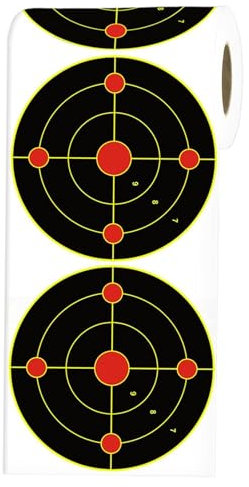 Splatter-Zielaufkleber, 6 Zoll, Splatter Ziele, 100 Blätter reaktive Zielaufkleber, Splitter -Ziel leicht zu sehen, für BB-Pistole, Pelletpistole, Airsoft, Gewehrschießübung, Gelb & Rot