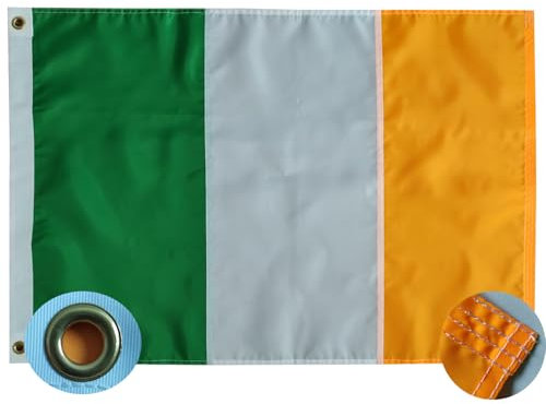 Ireland flag 60 * 90cm 2 * 3FT - Irish flag mit Eingestickte Sterne Messing-Ösen 210d polyester-Material mit Genähten Streifen Premium Wetterfeste Flaggen für Draußen und Drinnen