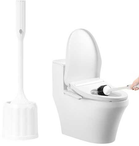Toilet Brush, Electric Cleaner, Flexible Corner Scrubber, Bathroom Cleaning Tool, Includes Holder, Compact Design, Ideal for Home, Hotel, Mall, School and Station Use