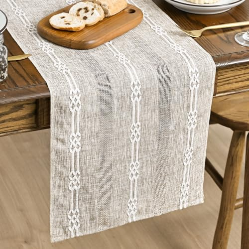 Artoid Mode Bauernhaus Rustikal Landhausstil Braun Tischläufer 33x143 cm, Küche Tisch Geburtstag Vintage Drinnen Urlaub Party Dekor