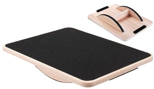 Jubepk Balance Boards Adults, Board Wooden Exercise Trainer, Anti Slip Versatile Fitness Wobble Pad Stability for Yoga, Workout, Gym, Office, Home, Rehabilitation, Standing Desk