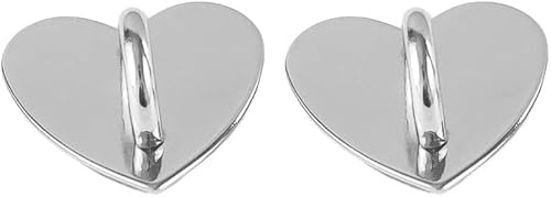 2 Pcs Silver Heart Phone Charm Hook, Adhesive Metal Phone Charms Holder, Cute Finger Grip Loop Stand Cell Finger Ring Heart Grip for DIY Case Pad Tablet Accessories,Stands Accessories