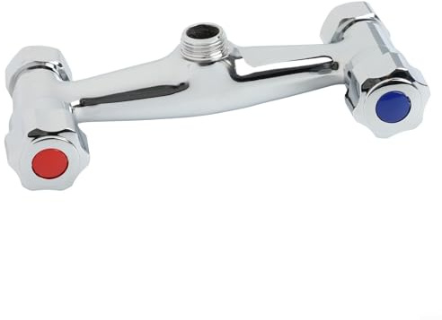Jotekonoby Duale Steuerung, Duschventil, Wandmontage, Mischbatterie, heißes und kaltes Messing, Chrom, Badezimmer, zwei Griffe, 150 mm Zentren, G1/2 Auslass-Mischventil (A)