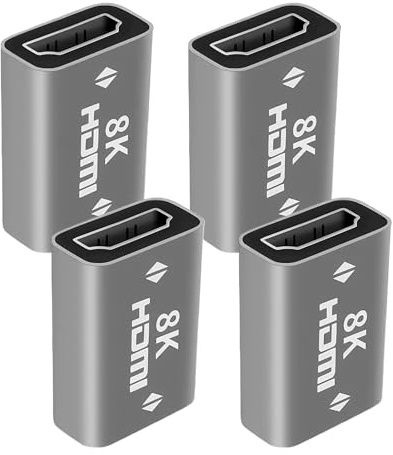 MENUY 4 Stücke 8K HDMI Kupplung Adapter Satz, HDMI Verbinder 2.1 Buchse auf Buchse, DP auf HDMIAdapter für DSLR, Camcorder, Laptop, Tablet, HDTV, Projektor, Kamera