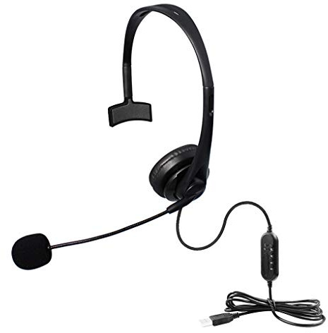 Ljmyy Heavy Bass In-Ear-USB-Ohrhörer, Headset, Geräuschunterdrückung, Subwoofer, Lautstärkeregler für Heimbüro, Headset, PC