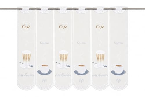 Clever-Kauf-24 nach Maß- Scheibengardine Kaffee Höhe 45/60 Kurzgardine Bistrogardine Cafe Bohne Höhe 60 cm – Breite nach Maß in 15 cm Schritten