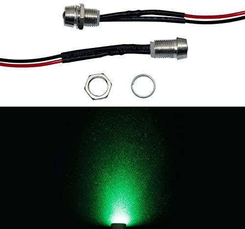 Lumonic 5x Superhelle Schraub LEDs mit Vorwiderstand für 12V Anwendungen - High Power LEDs mit Anschlusskabel zum selber Löten DIY in Farbe Grün - Durchmesser: 5mm