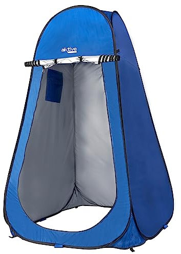 AKTIVE Tienda ducha cambiador para camping sin suelo Aktive 120x120x185 cm azul (62162)