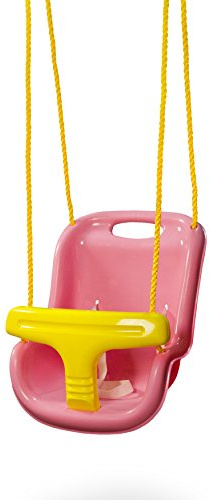 Swing-N-Slide WS 4001-PK Plastic Infant Swing with Nylon Rope Swing Set Attachment, Pink w/Yellow