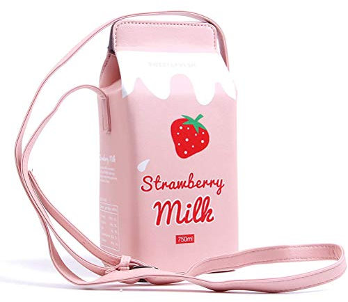 Haplws Milk Box Strawberry Umhängetasche Pen Box Milchkarton-Design Cross Body Purse Bag