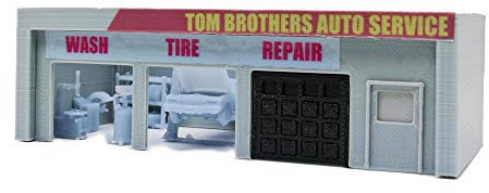 Outland Models Paysage ferroviaire Atelier de service automobile et accessoires à l'échelle 1:87 HO