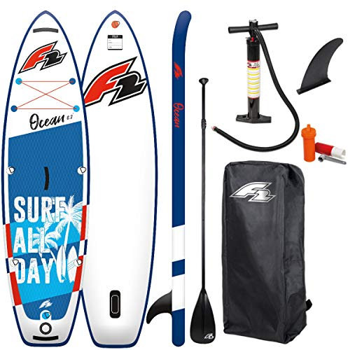 F2 Ocean 9'2 SUP Set Kinder Stand Up Paddle Board ISUP mit 3-teiliges Alu Paddel 280x67cm