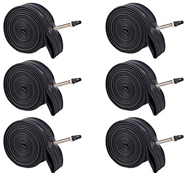 BWSHLF 700 x 18/25 C Fahrradschlauch, Ersatz-Butyl-Schlauch mit 60 mm Presta-Ventil für Rennräder (6 Stück)