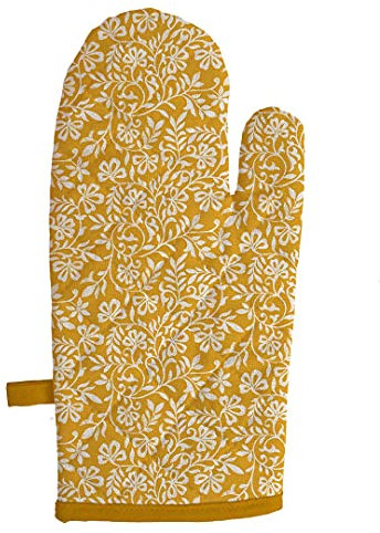Soleil d'ocre Gant de Cuisine Pur Coton 16x32 cm Vintage Moutarde
