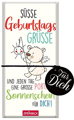STEINBECK Geburtstag Geschenk-Schokolade 100g Tafel Süße Geburtstagsgrüße Schutzengel