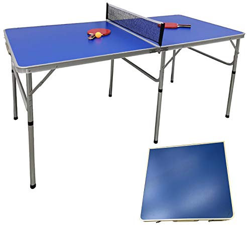 Tischtennisplatte Klappbare Tischtennistisch Tragbar Tischtennis Freizeittisch Inklusive Tischtennisnetz Tischtennis Mini Tisch mit Schlägern und Ball 152x76x76cm für Draußen und Drinnen