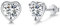 SNORSO Boucles d'oreilles Coeur en Argent 925, Clous d'oreilles Plaqué Platine Avec Zircon Cubique 4mm, Cadeau Bijoux Femme Fille