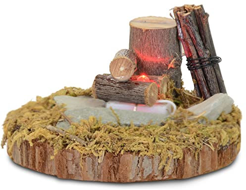 Riffelmacher Lagerfeuer mit LED Licht 78319 | 7,5cm - Weihnachtskrippe Modelleisenbahn Zubehör Weihnachten