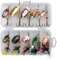 Aoleytech 10 pieces spinner fishing lures, metal spoon spinner bait set, sequins, fishing lures, artificial fish, bait fishing device for trout, bass, salmon, perch, zander