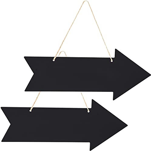 2 x Kreidetafel, Pfeilschild, Holzpfeil, Kreidetafel, zum Aufhängen, blanko Richtungsschild für Hochzeit, Bar, Café, Party, Dekoration