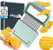 FlyWave Wellenschneider, Wellenmesser mit Schutzhülle, Multifunktion Riffelmesser zum Schneiden, Wellenschneider Kinder für Pommes, Obst, Gemüse und Butter