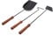 Aqbau® Kaminbesteck Set 3tlg. | Kaminzubehör | Kaminwerkzeug | Kamingarnitur mit Schürhaken Aschekratzer Kohlenschaufel