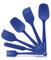 Spatule en silicone pour cuisine et pâtes, 6 pièces - Set d'ustensiles de cuisine résistants à la chaleur - Ustensiles de cuisine anti-rayures avec âme en acier certifiés LFGB d'Easyavant (Bleu)