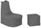Momiralland Gaming Sitzsack - mit Lehne Sitzkissen - Beanbag - BodenKissen Sessel In- & Outdoor geeignet - Gaming mit PC Xbox & Playstation (Anthrazit, Sitzsack + Hocker)