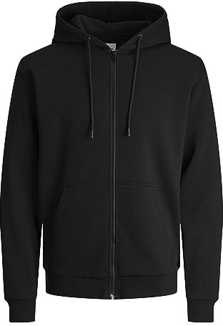 FELPA Uomo JACK&JONES 12249342 JJEBRADLEY ZIP BLACK