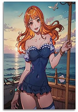 Anime-Girl-Poster, Bikini-Nami, dekoratives Gemälde, Leinwand, Wand und Kunstbild, 30 x 45 cm