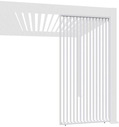 Weide Vertikale Lamellenwand Paneel Zubehör für Weide Pergola | Aluminium | Anthrazit, Weiß, Holzoptik | 3 Breiten | Flexibler Sichtschutz und optimale Luftzirkulation (Weiß, 123 cm)