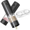 CIRCLE JOY Ensemble de Moulin à Sel et Poivre Électrique Moulin à Épices à Piles avec Base, Récipient Transparent de 95ml, Lumière LED Blanche et Grosseur Réglable par L'extérieur, Noir
