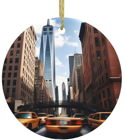 Weihnachtsschmuck, Keramik-Anhänger für Zuhause und Geschäft, New York