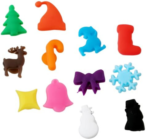 TOVINANNA 3stücke Weihnachts-glasmarkierer Für Weingläser Wiederverwendbare Getränke-marker Mit Festlichem Design Für Partys Hochzeiten Und Weihnachtsfeiern