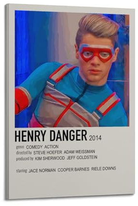 Filmposter Henry Danger, Raumdekor, Poster für Schlafzimmer, Wohnzimmer, Wände, 60 x 90 cm, Rahmenstil