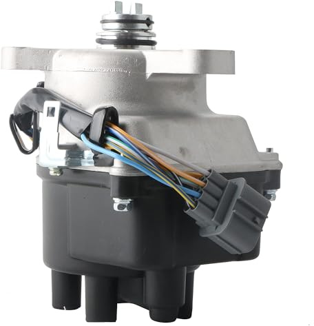 EVERESTWAY Ignition Distributor 8 Pins Compatible for 1999 2000 2001 Honda CRV CR-V 2.0L DOHC Black Cap and Rotor kit Replacement 30100-P6T-T01 TD-74U
