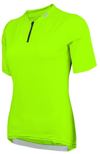 Wulibike Radtrikot Damen Halbe ReißVerschluss Fahrradtrikot Atmungsaktiv Rennrad Trikot Kurze äRmel Frauen Fahrrad Shirt 4 Tasche Radfahren Tops Upf50+ Grün L