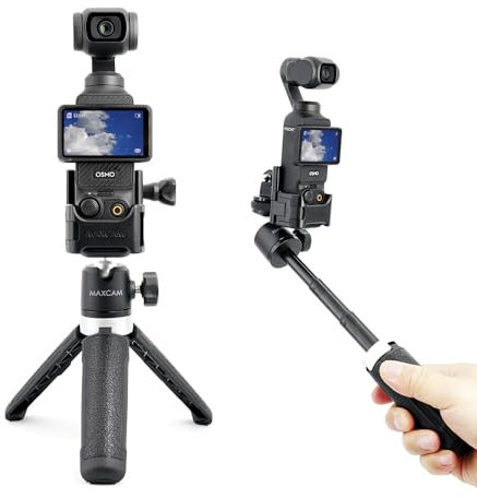 MAXCAM Mini Selfie Stick Tripod Stand Handle Grip Compatible with DJI Osmo Pocket 3