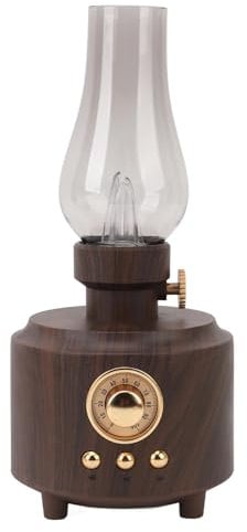 PUSOKEI Retro Shape, Speaker, Vintage Table Lamp, Wireless Speaker for Bedroom, Bar (Wood Grain)