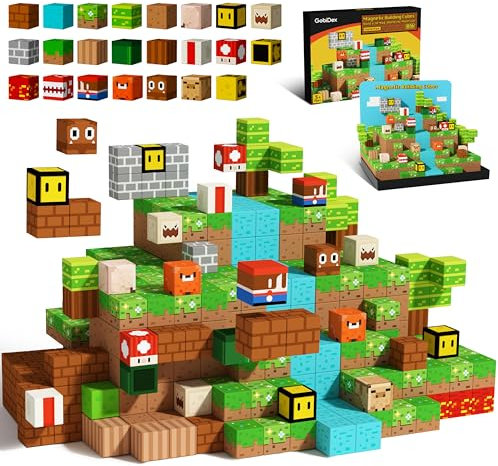 GobiDex Magnetic Building Blocks Build Mine World Set, Safe and Creative Magnetic Toys, Learning Construction Toys for 3+ Years Old Kids, Girls & Boys & Toddlers Gifts
