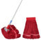 Commercial Mop-Heavy Duty Industrial,62.5 inch Looped-End String Mop, Heavy Duty Industrial Cotton Mophead Includes 2 Head for Home,Garage, Workshop, Warehouse Floor Cleaning-red