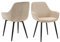 Dynamic24 Armlehnstuhl Cord Optik 2er Set Beige Polsterstuhl Esszimmerstuhl Stuhlset
