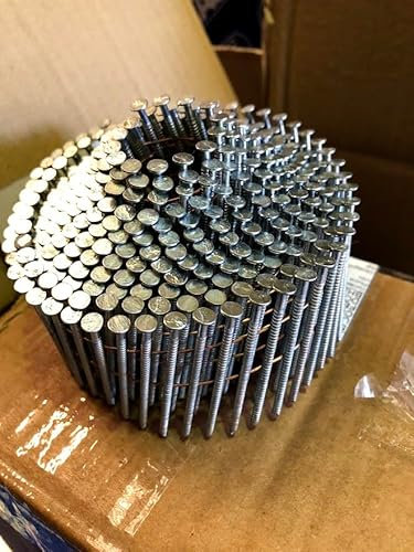 Coil of 350 Nails. 2.1 x 45mm 16 Degree Galvanised, Ring, Conical Coil Nails