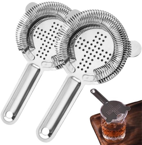 Colino da Cocktail,2Pcs Colino da Bar in Acciaio Inox,Colino Per Strumento Bevande,Strainer Barman,Colino per Cocktail con Filtro Setaccio a Molla,per Cocktail Party Bar Club