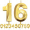 16th Geburtstagskerze, 3D Design Gold Glitter Nummer Kerzen, Cake Topper Dekorationen, Kuchen Kerze für Geburtstagsparty, Hochzeitstag, Baby-Dusche, Party-Dekoration