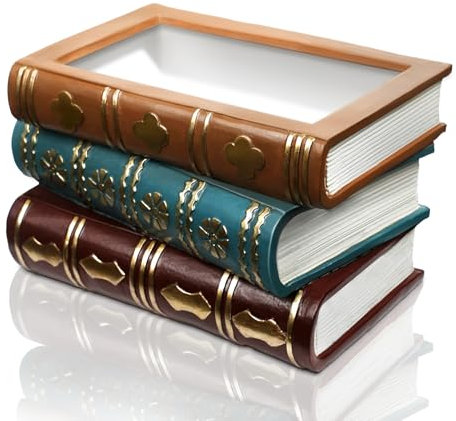 ehuoyan Halloween Candy Bowl Magic Stacked Books Vintage Large Candy Dish for Office Decor Funny Cute Key Holder Bowl Snack Storage Unique Home Gifts for Book Lovers