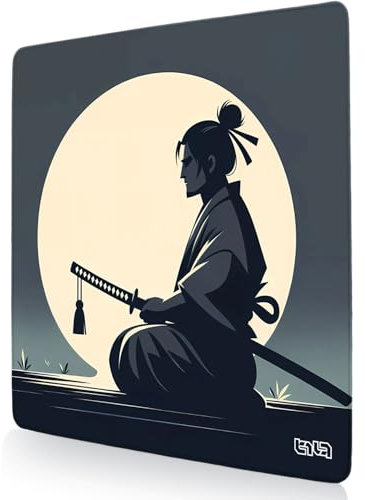 Tilt Tapis de Souris Gamer 30x30 cm | Tapis de Bureau Gaming Anti-Dérapant | Mouse Pad Imperméable pour PC et Accessoires Gaming | Tapis de Clavier (Samurai Calm)