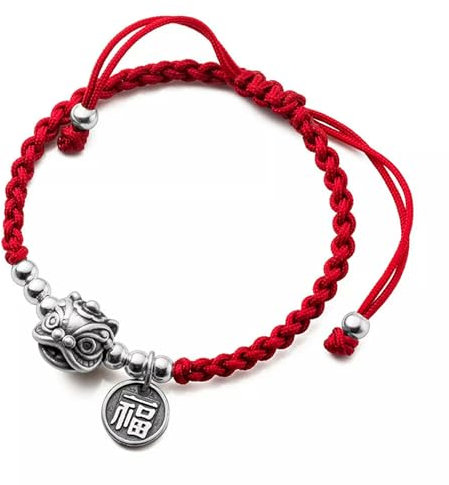 S925 Silber Glück Segen Rote Schnur Weben Armband