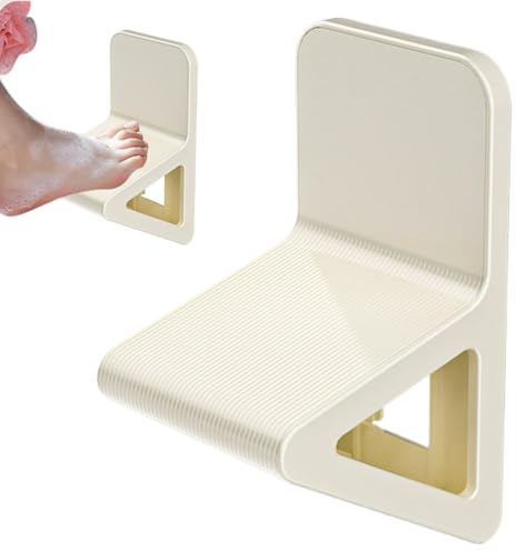 Murman MKU96BBGNLG61V4K5Z Dusche Fußstütze Ohne Bohren Fußablage Dusche Zum Rasieren Rasierfußstütze Anti-Rutsch Pediküre Fußruhe Tragbare Fußablage Für Polierschuhe Und Schnürung Schuhe Weiß